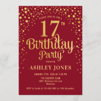 17th Birthday Party - Red & Gold