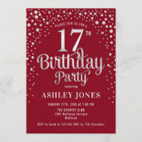 17th Birthday Party - Red & Silver