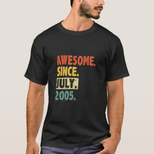 17th Birthday Retro 17 Years Old Awesome Since Jul T-Shirt