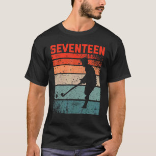 17th Birthday Retro Field Hockey 17 Years Old Boy T-Shirt