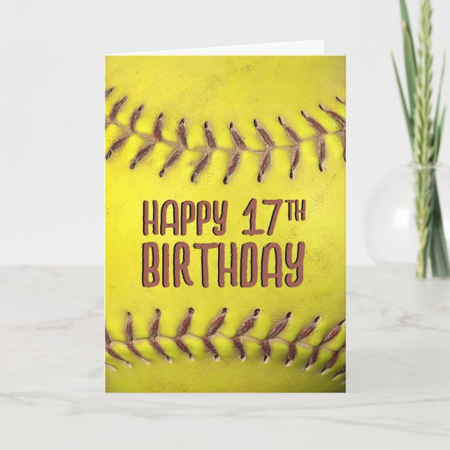 17th Birthday Softball Card (Front)