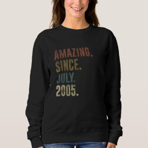17th Birthday Vintage Amazing Since July 2005 Sweatshirt