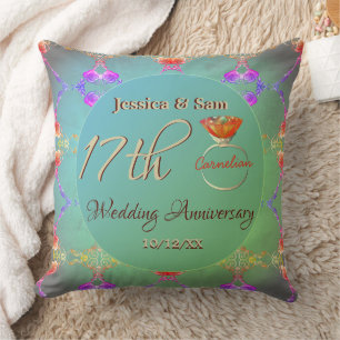 17th Carnelian Wedding Anniversary Cushion