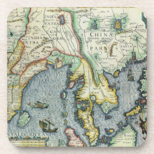 17th Century Antique Asian Map, Mercator / Hondius Coaster