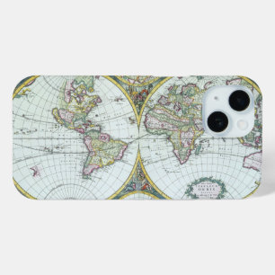 17th Century Antique World Map, Frederick De Wit iPhone 15 Case