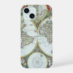 17th Century Antique World Map, Frederick De Wit iPhone 15 Case