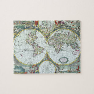 17th Century Antique World Map, Frederick De Wit Jigsaw Puzzle