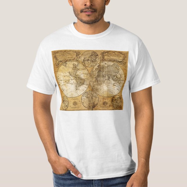 17th century Old World Map T Shirt (Front)
