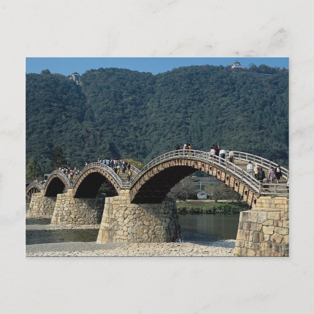 17th century stone and wood Kintai Bridge, Japan Postcard (Front)
