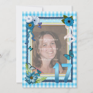 17th Photo birthday party invitation