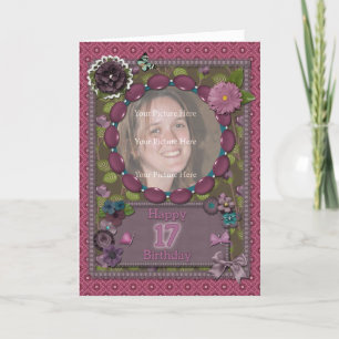 17th Photo card for a birthday
