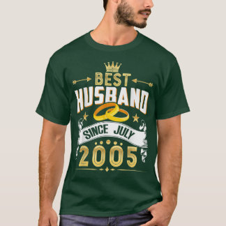 17th Wedding Anniversary Best Husband Since 2005 T-Shirt