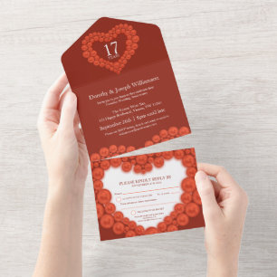 17th wedding anniversary carnelian beads all in one invitation