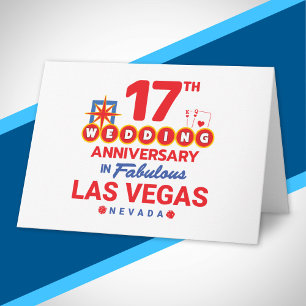 17th Wedding Anniversary Couples Las Vegas Trip Card