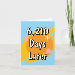 17th wedding anniversary in days Seventeen years Card