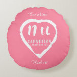 17th Wedding anniversary traditional carnelian Round Cushion<br><div class="desc">If you would like any help customising this design please contact me, there is an ask this designer button, just below this text. Aromantic heart brush stroke design for people celebrating 17th wedding anniversary. Carnelian gemstone is the traditional gift for this occasion.</div>