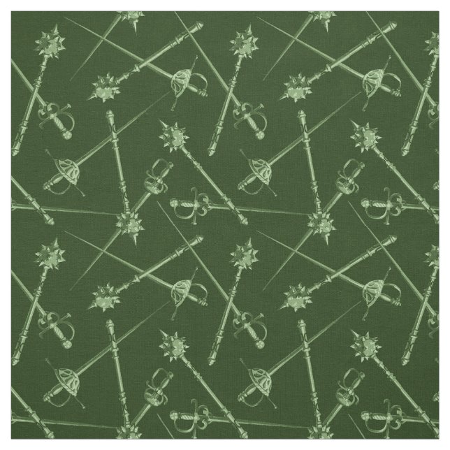1800s Melee Weapons, Green Fabric (Swatch)