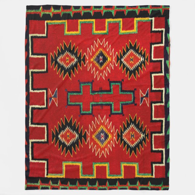 1800's NAVAJO INDIAN HORSE SADDLE BLANKET REPRINT (Front)