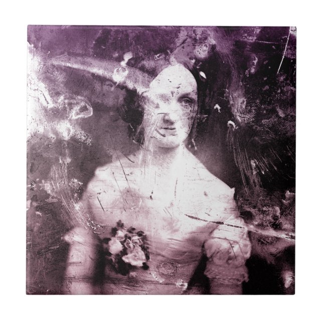 1800s Victorian Woman Ceramic Tile (Front)
