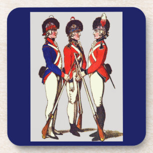 1803 London volunteer soldiers print Coaster