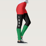1804 Haiti Pan African Colours  Leggings<br><div class="desc">This design commemorates 1804,  the year of the  successful Haitian Revolution,  on a Pan African flag background.</div>