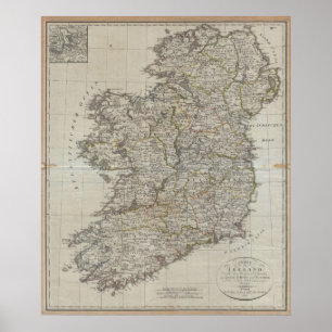 1804 Map of Ireland Poster