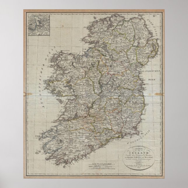 1804 Map of Ireland Poster (Front)