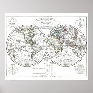 1806 Atlas Map: La Mappemonde by Eustache Hérisson Poster