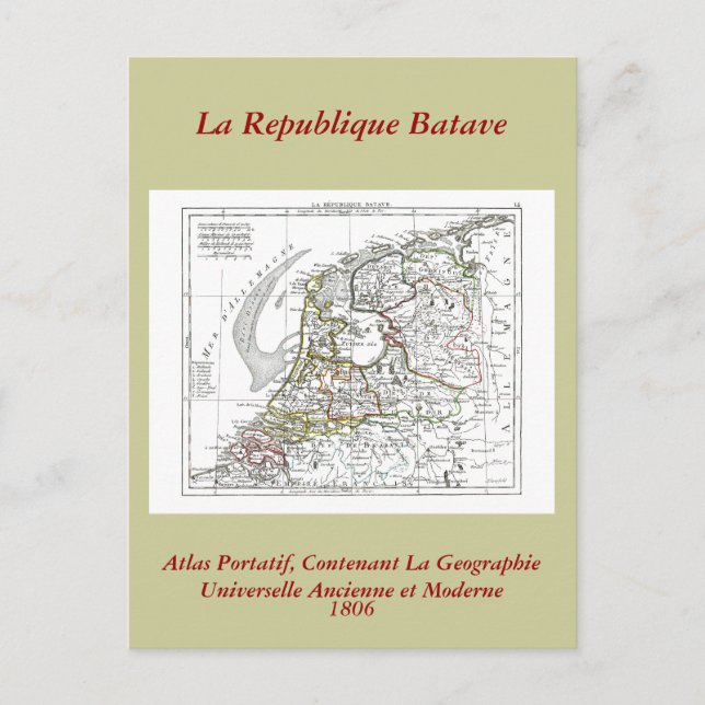 1806 Map - La Republique Batave Postcard (Front)