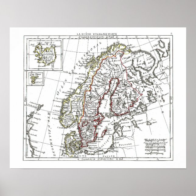 1806 Map - La Suede at le Danemarck Poster (Front)