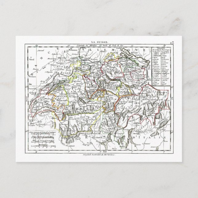 1806 Map - La Suisse Postcard (Front)
