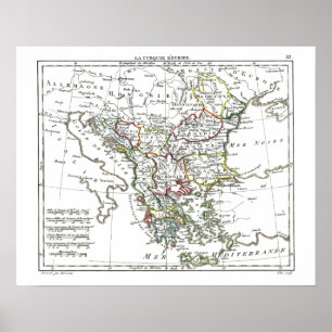 1806 Map - La Turquie d'Europe Poster