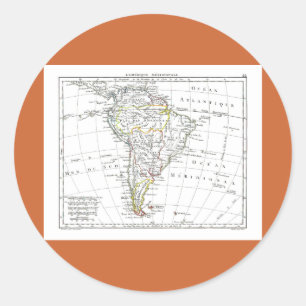 1806 Map - L'Amérique Méridionale Classic Round Sticker