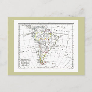 1806 Map - L'Amérique Méridionale Postcard