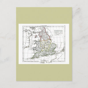 1806 Map - L'Angleterre Postcard
