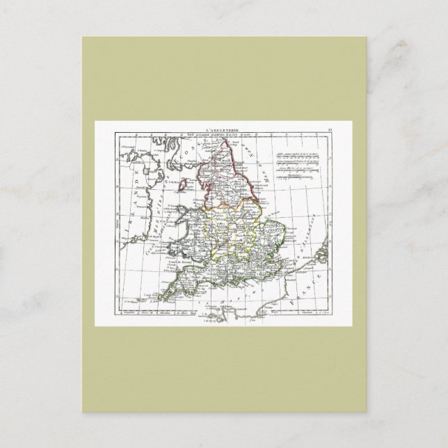 1806 Map - L'Angleterre Postcard (Front)