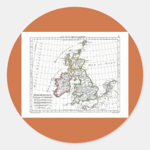 1806 Map - Les Isles Britanniques Classic Round Sticker