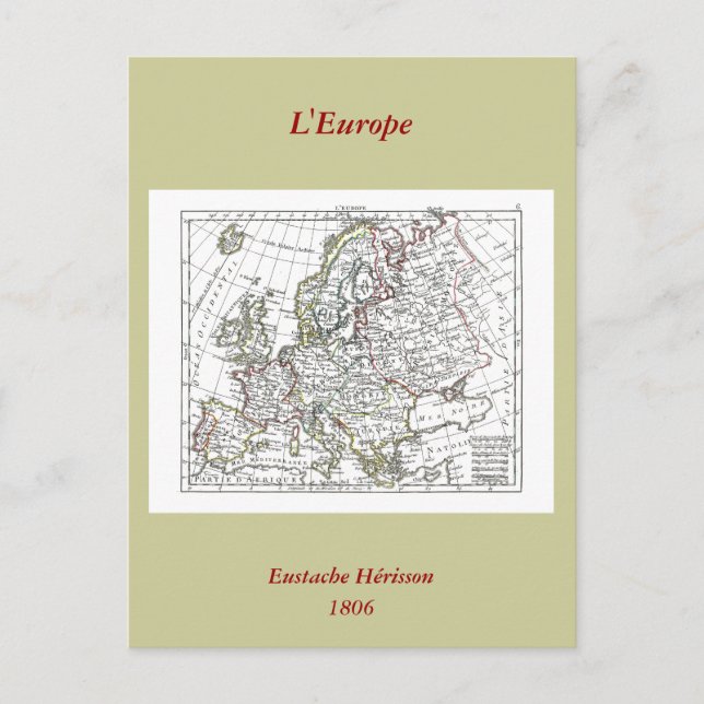 1806 Map - L'Europe Postcard (Front)