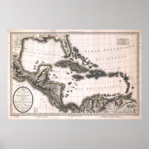 1806 West Indies and Gulf Map Poster