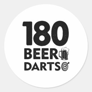 180 Days Beer And Darts Classic Round Sticker
