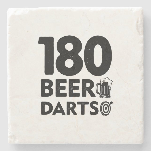 180 Days Beer And Darts Stone Coaster (Front)