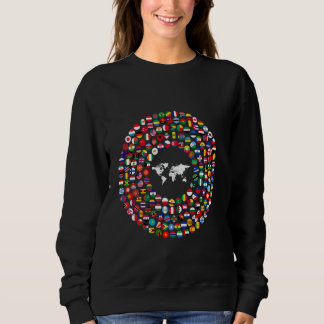 180 Flags,World Flags,World map with flags. Sweatshirt
