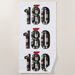 "180 in 3D: The Ultimate Darts Dimension" Beach Towel