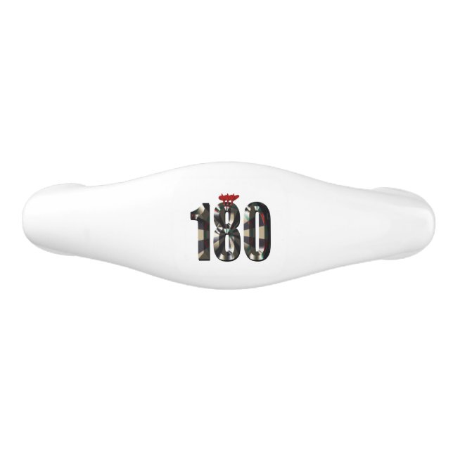 "180 in 3D: The Ultimate Darts Dimension" Ceramic Drawer Pull (Front)