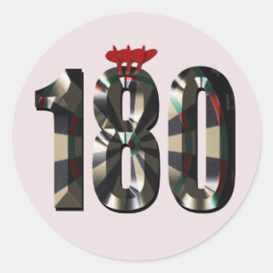 "180 in 3D: The Ultimate Darts Dimension" Classic Round Sticker