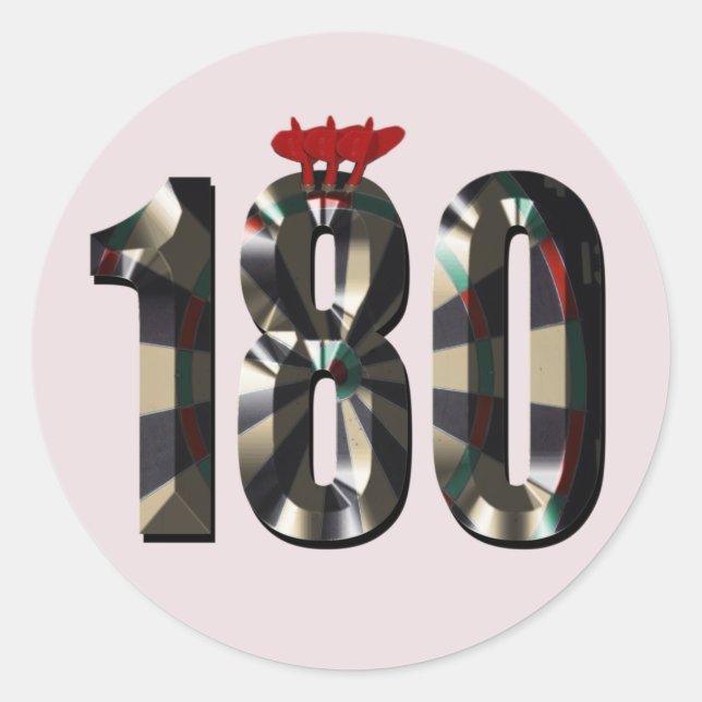 "180 in 3D: The Ultimate Darts Dimension" Classic Round Sticker (Front)