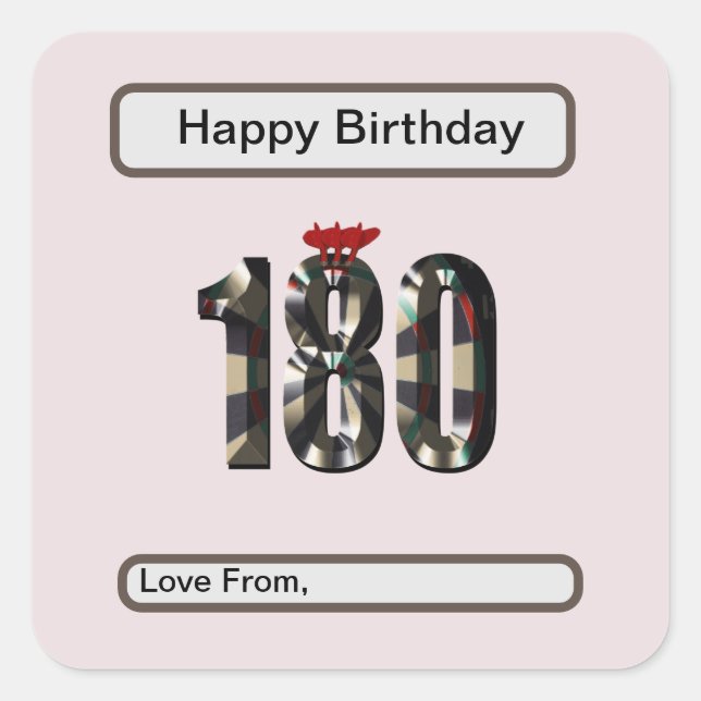 "180 in 3D: The Ultimate Darts Dimension" Square Sticker (Front)