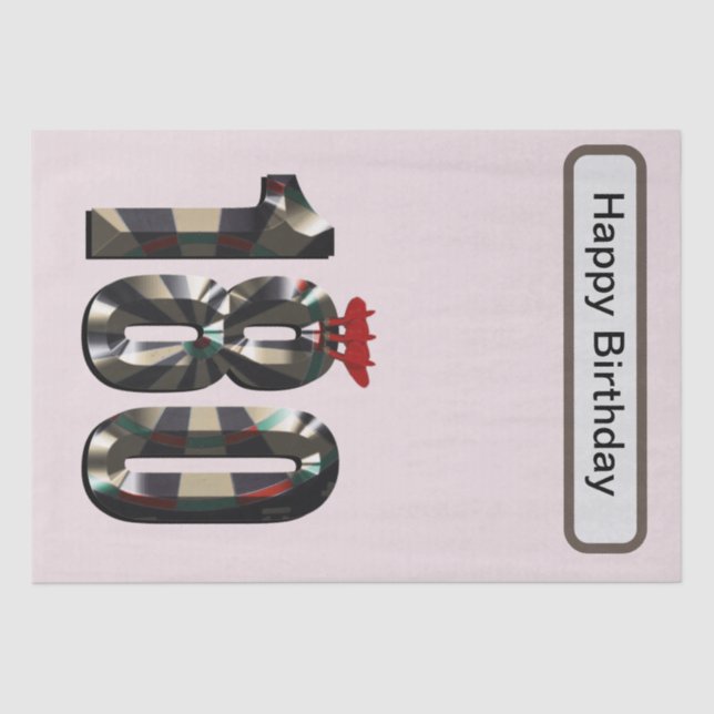 "180 in 3D: The Ultimate Darts Dimension" Tissue Paper (Front)