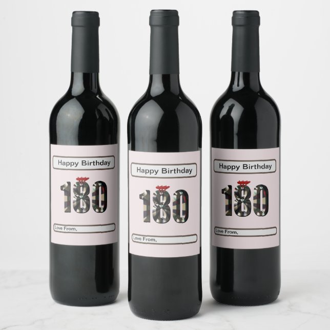 "180 in 3D: The Ultimate Darts Dimension" Wine Label (Bottles)