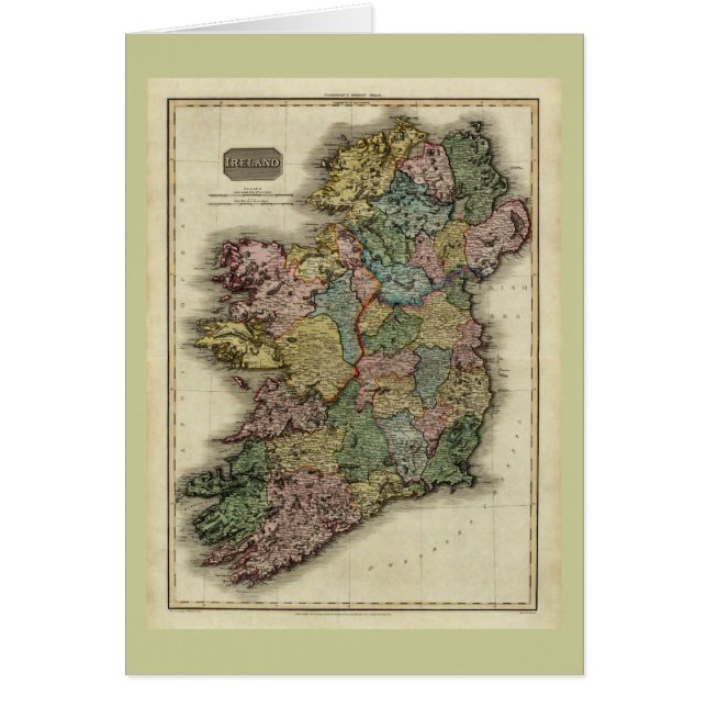1813 Ireland Map by John Pinkerton (Front)